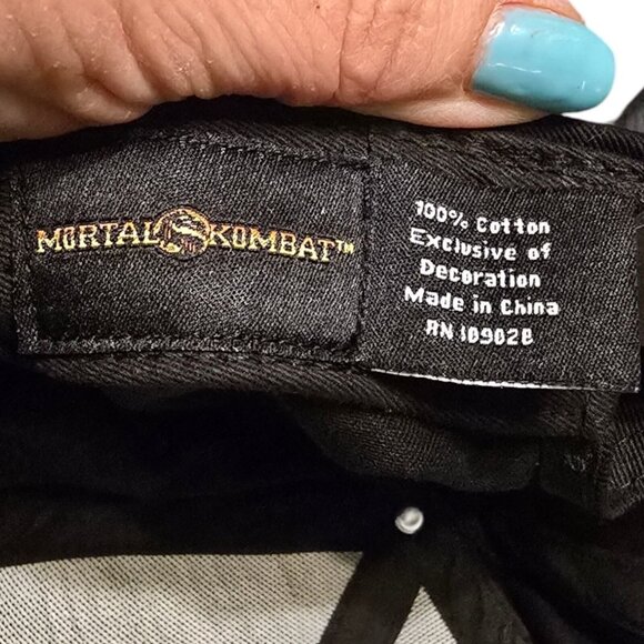 Vtg Mortal Kombat Warner Brothers Black Snapback Hat Adjustable Logo Dragon NWT - Picture 11 of 12